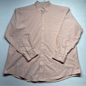 LL Bean Light Pink Wrinkle-Free Trad Fit Long Sleeve Button Down Shirt --17-35